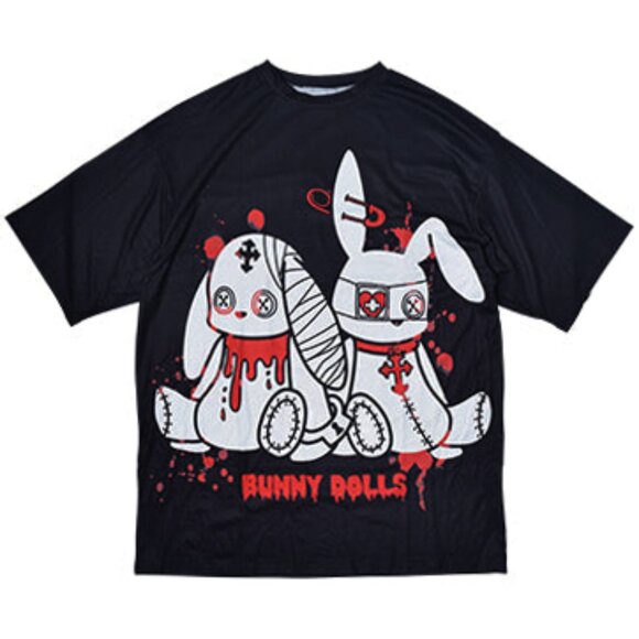 Bunny Dolls Blood Splash Oversized Tee - Picture 1 of 5